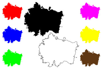 Ibadan city (Federal Republic of Nigeria, Oyo State) map vector illustration, scribble sketch Ibadan Metropolis map