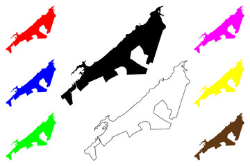 Alexandria city (Arab Republic of Egypt) map vector illustration, scribble sketch Alexandria Metropolis map