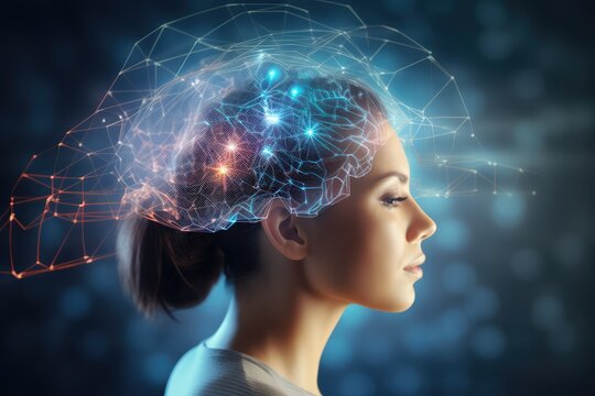 Brain, gentle light, positive energy, calming serenity, mental clarity during sleep. Sleep cycle, quality, duration are vital for combating insomnia, various sleep disorders, overall axon well-being