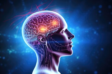 During sleep, brain bathed gentle light, stressless tranquility. Mindfulness stress reduction (MBSR), cognitive therapy (MBCT) mindful meditation. Brain neuron waves synchronize sleep affirmations