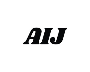 AIJ logo design vector template