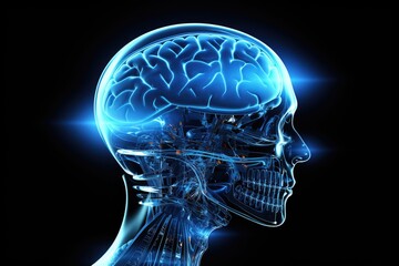 Obraz premium During sleep, brain bathed gentle light, stressless tranquility. Mindfulness stress reduction (MBSR), cognitive therapy (MBCT) mindful meditation. Brain neuron waves synchronize sleep affirmations