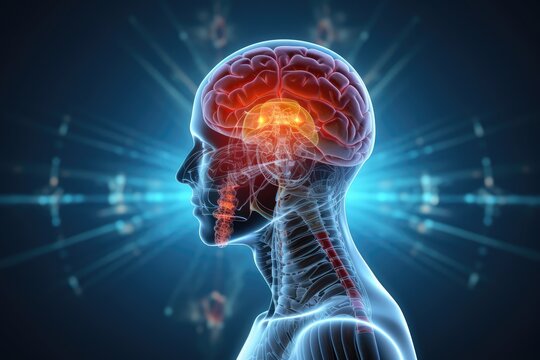 During sleep, brain bathed gentle light, stressless tranquility. Mindfulness stress reduction (MBSR), cognitive therapy (MBCT) mindful meditation. Brain neuron waves synchronize sleep affirmations
