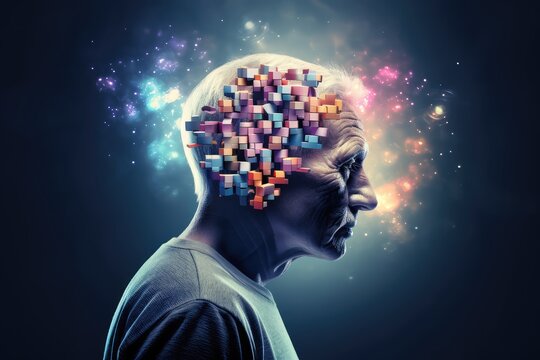 Human Brain AI Colorful Neuron Illustration, Brain learning new knowledge and understanding input through knowledge transfer and expand skillset with education by Education from experienced Teachers