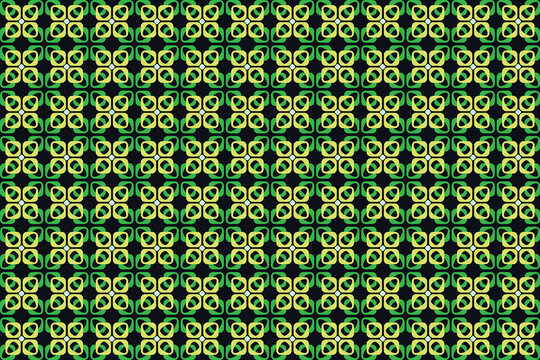Simple batik motif, yellow and green diagonal motif