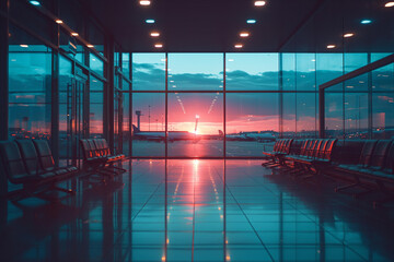 Empty waiting room in airport terminal