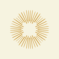 Sparkling star, magical shine. Fairytale simple hand drawn boho style illustration, icon. Starlight effect, sun, vector.