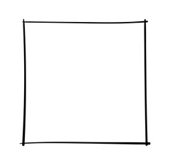 Hand drawn frames. Handdrawn square frame. Vector borders grunge template set.