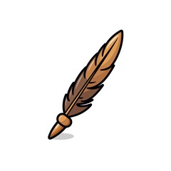 Isolated Quill Pen on White Background AI Generated AI Generated