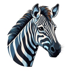 Fototapeta na wymiar Zorse - Zebra Horse Hybrid Isolated on White Background AI Generated