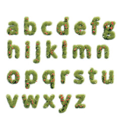 green grass alphabet, green grass alphabet letters, letter isolate