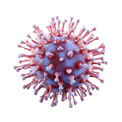 Macro corona virus isolated on a cutout PNG transparent background