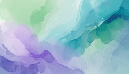 abstract colorful watercolor paint pastel tone blue green violet purple background with liquid fluid texture for background banner