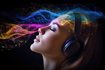 Brain sleep relaxation, mindful meditation brain waves. Affirmations and positive mindset promote brain health. Listening to brainwave patterns with headphones for better sleep and mental well being.
