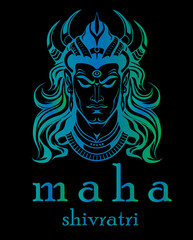Fototapeta premium Lord shiva festival vector image