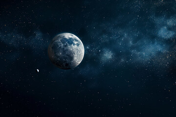 Obraz na płótnie Canvas The Moon view from space 