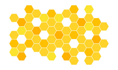 Yellow and orange honeycomb background. Beehive background. Vector 10 Eps.