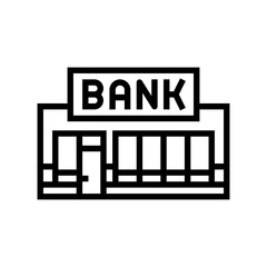 investment bank building line icon vector. investment bank building sign. isolated contour symbol black illustration