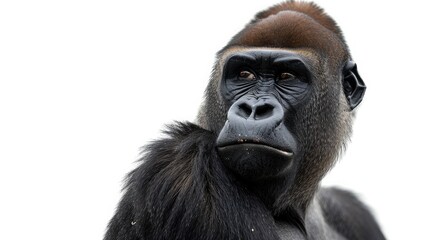 Obraz premium gorilla on isolated white background.