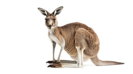 kangaroo on isolated white background.