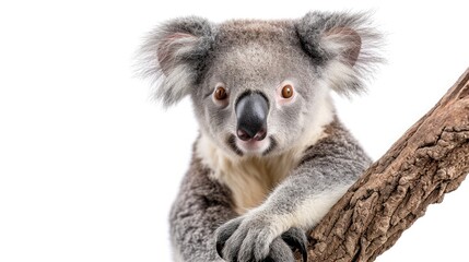 koala on isolated white background.