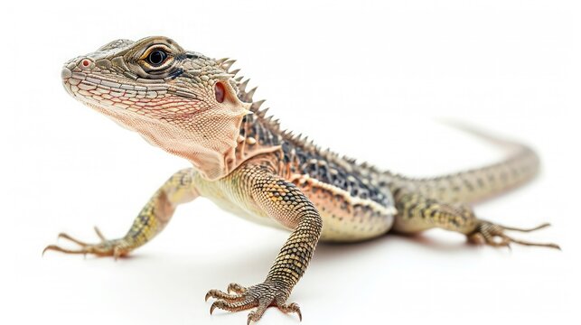 lizard on isolated white background.