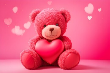 teddy bear with heart shaped balloon for valentine gift