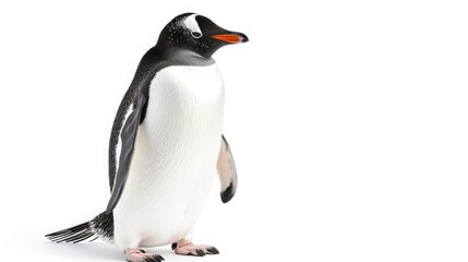 penguin on isolated white background.