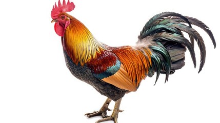 Fototapeta premium rooster on isolated white background.