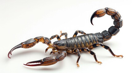 scorpion on isolated white background.
