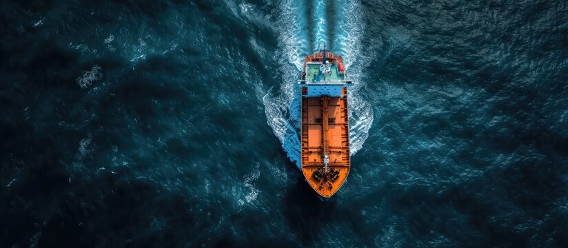 Sea vessel captured from above - Aerial photograph