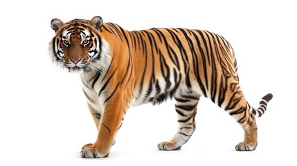 Fototapeta premium tiger on isolated white background.