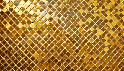 gold yellow square mosaic tiles texture use as background for luxury and rich concept design square wall abstract background - obrazy, fototapety, plakaty