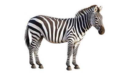 Fototapeta premium zebra on isolated white background.