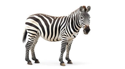 Fototapeta na wymiar zebra on isolated white background.