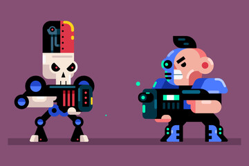 Group of pixel art office characters. Pixel characters.