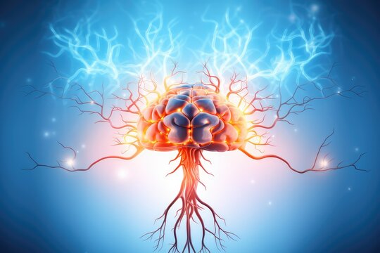 Synaptic connections, neural circuits: information processing interconnected neurons communication pathways. Dynamic network architecture, plasticity, functional connectivity mesmerizing brain realm