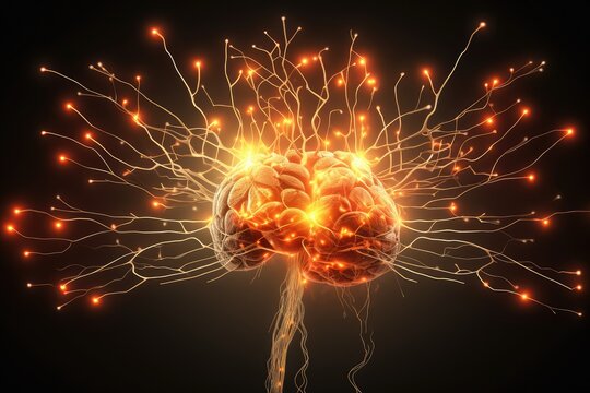 Synaptic connections, neural circuits: information processing interconnected neurons communication pathways. Dynamic network architecture, plasticity, functional connectivity mesmerizing brain realm