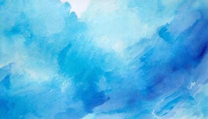 abstract watercolor hand painted blue background - obrazy, fototapety, plakaty