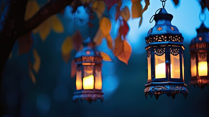 lantern in the night, Ornate Lanterns Aglow Amongst