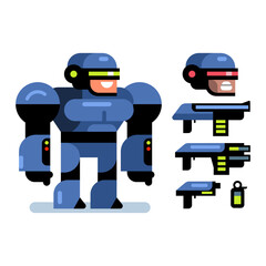 Game character. Pixel character. Stock vector illustration.