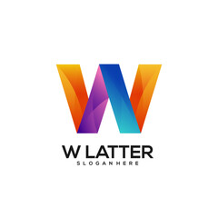 W Latter logo colorful gradient