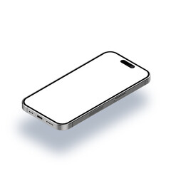 3D Illustration mobile phone mockup with blank screen white. Realistic smartphone mockup suitable for bussiness or website and app design. Isolated in white background