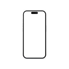 Smartphone mockup illustration isolated in white background with blank screen white. Suitable for bussiness or advertising