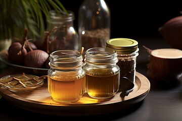 Malaysian palm oil tree industry economy  creative banner with copyspace for website header