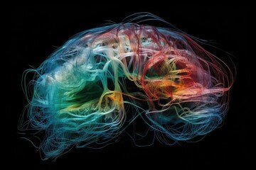 Colorful Human brain sponge, cognitive mental soak neurons. Neuronal connections, fostering neuroplasticity. Knowledge uptake cerebral landscape, intellectual reservoir ready for cognitive exploration
