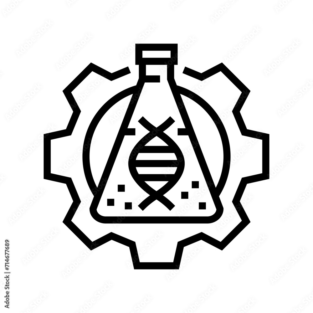 Aufkleber biotechnology lab cryptogenetics line icon vector. biotechnology lab cryptogenetics sign. isolated c