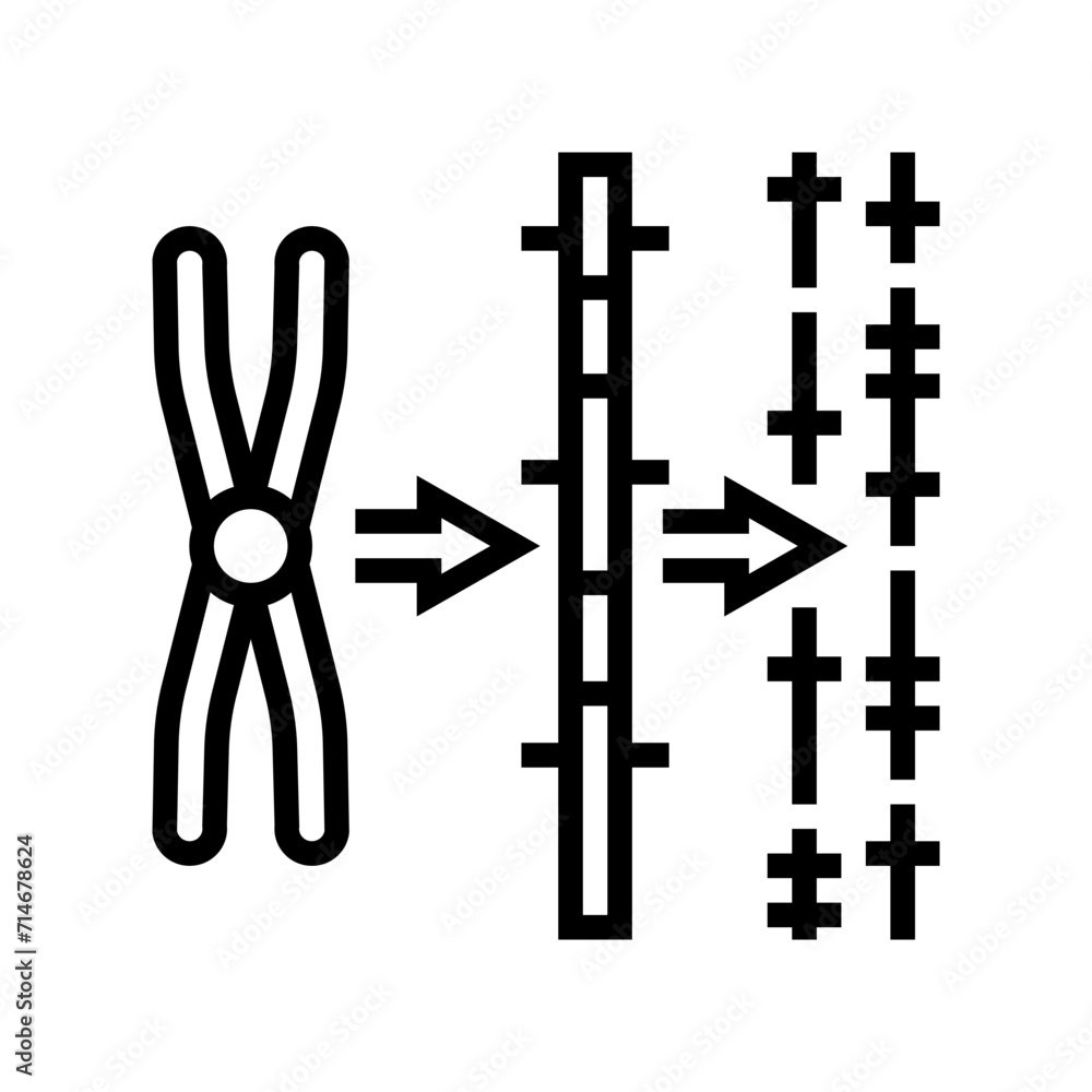 Aufkleber gene mapping cryptogenetics line icon vector. gene mapping cryptogenetics sign. isolated contour sym