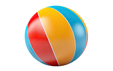 The Beach Ball, a Catalyst for Shoreline Revelry, Inspiring Playful Gatherings on a White or Clear Surface PNG Transparent Background.