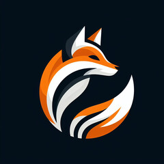 Fox logo design template. Abstract fox vector icon. Vector illustration.